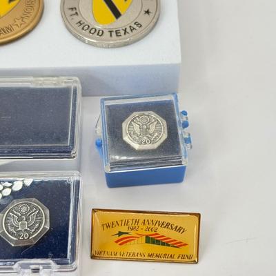 LOT 353J: Collection of Military Coins & Pins
