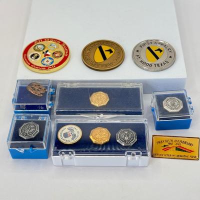 LOT 353J: Collection of Military Coins & Pins