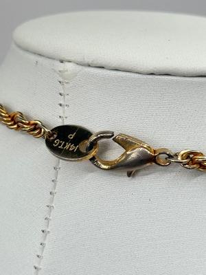 LOT 354J: 30” Adjustable Kenneth Cole Chain Necklace, 14kt Gold Plated Rope Chain Necklace & Gold Tone Chain