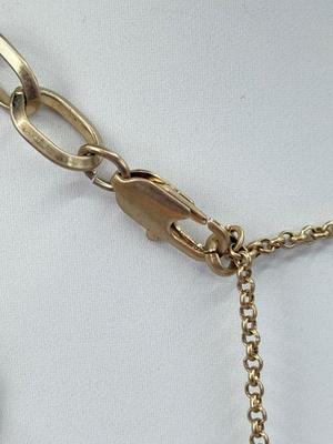 LOT 354J: 30” Adjustable Kenneth Cole Chain Necklace, 14kt Gold Plated Rope Chain Necklace & Gold Tone Chain