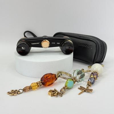 LOT 355J: Tasco Opera Glasses & Beautiful Beaded Keychains