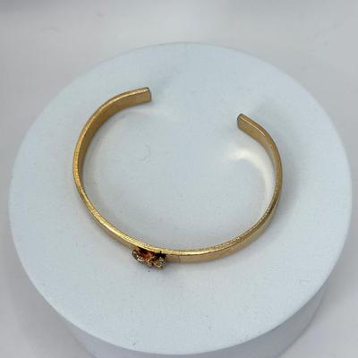 LOT 358J: 19” Gold Tone Five Strand Gradual Necklace & Gold Tone Butterfly Cuff Bracelet