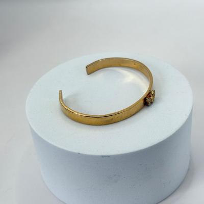 LOT 358J: 19” Gold Tone Five Strand Gradual Necklace & Gold Tone Butterfly Cuff Bracelet