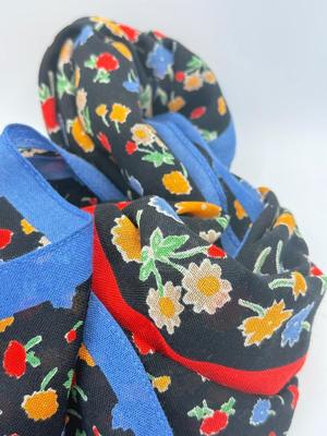 LOT 325J: Coach New York Wool Colorful Flower Print Scarf