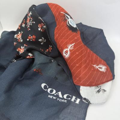 LOT 328J: Coach New York Floral Print Scarf