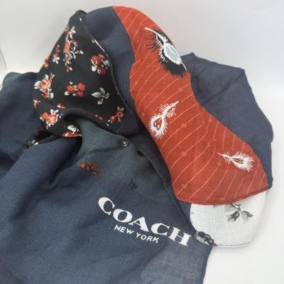 LOT 328J: Coach New York Floral Print Scarf