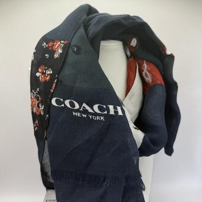 LOT 328J: Coach New York Floral Print Scarf