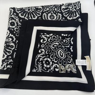LOT 449J: Michael Kors Black Paisley Fashion Scarf