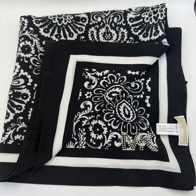 LOT 449J: Michael Kors Black Paisley Fashion Scarf