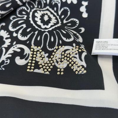 LOT 449J: Michael Kors Black Paisley Fashion Scarf