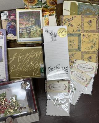 Stationary Lot - greeting cards, thank you notes, Christmas Cards, Notepads and Placeholder Cards, etc