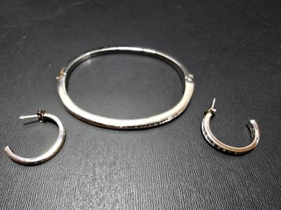 Sterling steel Hoop earrings and bracelet