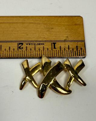 XXX Triple X's Brooch Pin Gold-tone