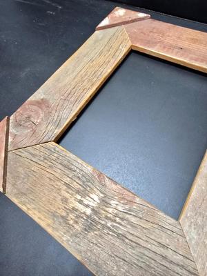 Antique wooden frame with T handle, Wood level and three candle holders
