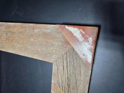 Antique wooden frame with T handle, Wood level and three candle holders