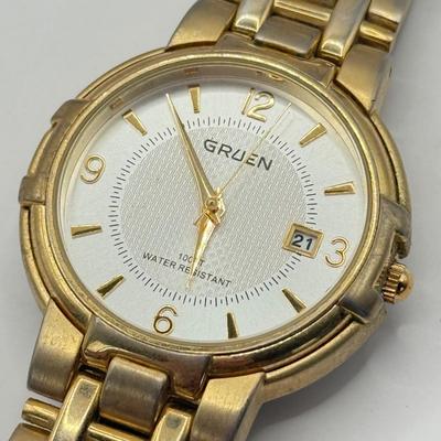 LOT 453J: Two Gruen Watches, Stauer & Pulsar Watch Faces & Links