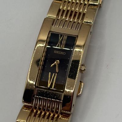 LOT 455J: Four Ladies Gold Tone Seiko Watches w/ Extra / Replacement Links