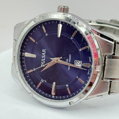 LOT 456J: Fossil Mood Watch Face w/ Men’s Watches: Seiko, Pulsar & Invicta