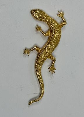Gold-Tone Lizard Brooch Pin