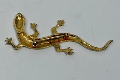 Gold-Tone Lizard Brooch Pin
