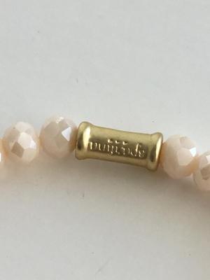 Spartina? marked light pink beaded stretchy bracelet