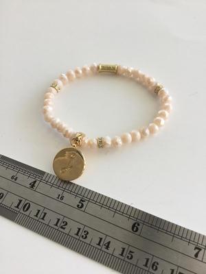 Spartina? marked light pink beaded stretchy bracelet