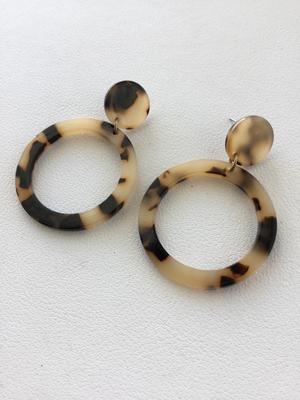 Animal print hoop fashion earrings