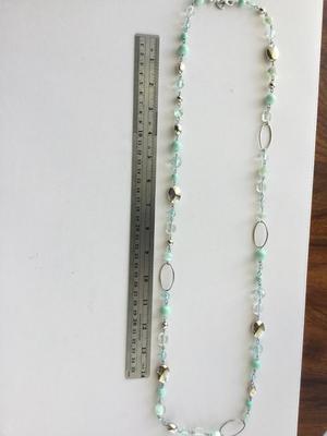 C marked light green fashion long necklace