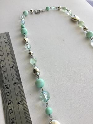 C marked light green fashion long necklace
