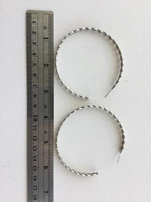Beautiful unmarked silver tone fashion hoops