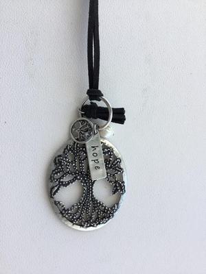 Hope tree faux leather fashion necklace