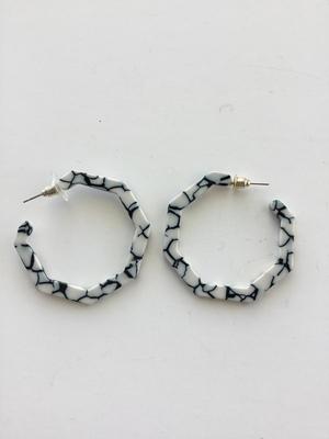 Beautiful black and white fashion earrings