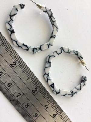 Beautiful black and white fashion earrings