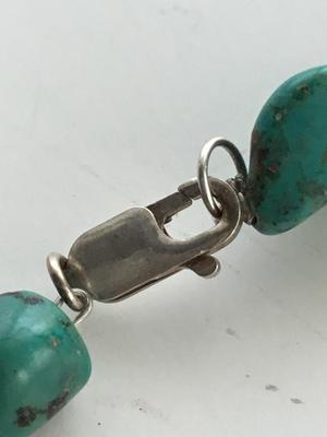 Beautiful turquoise 925 marked shell pendant unique necklace