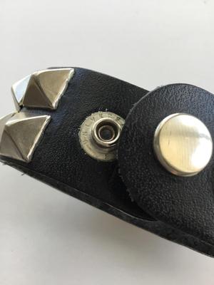 Universal marked snap on stud faux leather bracelet