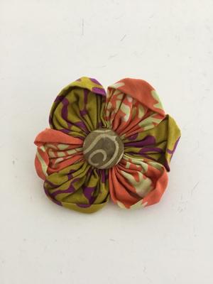Colorful flower fabric type pin vintage