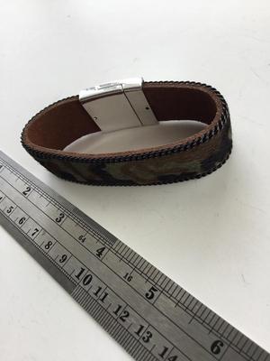 Camp type faux leather magnet clasp bracelet