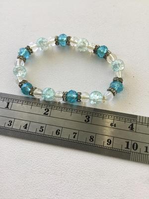 Light blue stretchy beaded fashion bracelet
