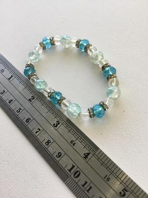 Light blue stretchy beaded fashion bracelet