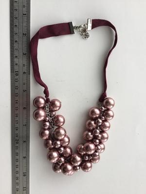 Beautiful purple statement beaded necklace