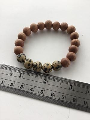 Stretchy wooden look beaded bracelet
