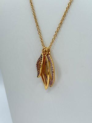 LOT 460J: 18” Coach Gold Tone Necklace, Coach Key Rings (18) & Gift Box