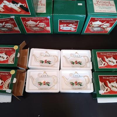 LOT 199: Large Collection of A Cup of Christmas Tea Collectibles w/ Signed Book