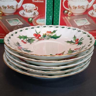 LOT 199: Large Collection of A Cup of Christmas Tea Collectibles w/ Signed Book