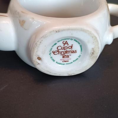LOT 199: Large Collection of A Cup of Christmas Tea Collectibles w/ Signed Book