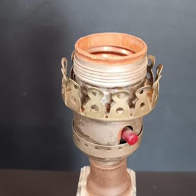 LOT 201: Cranberry Hurricane Glass Lamp, Relpo Pedestal Dish, Valerie Modes Hat & More