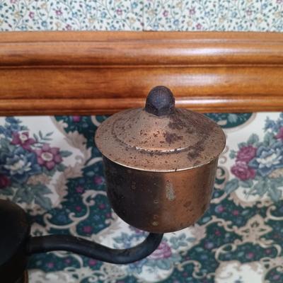 LOT 203: MCM Toleware-Style Student Lamp w/ One Other