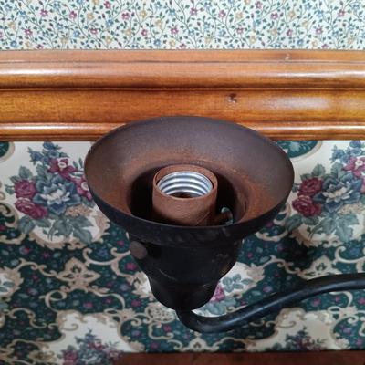 LOT 203: MCM Toleware-Style Student Lamp w/ One Other