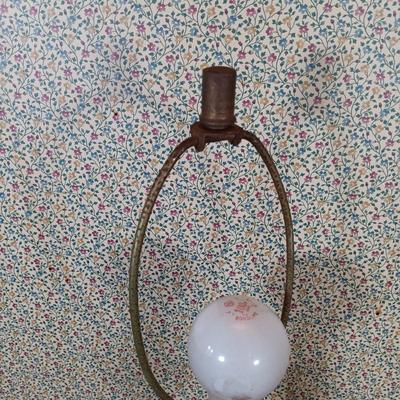 LOT 203: MCM Toleware-Style Student Lamp w/ One Other
