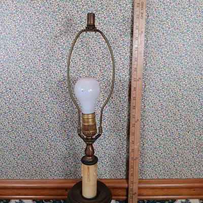 LOT 203: MCM Toleware-Style Student Lamp w/ One Other